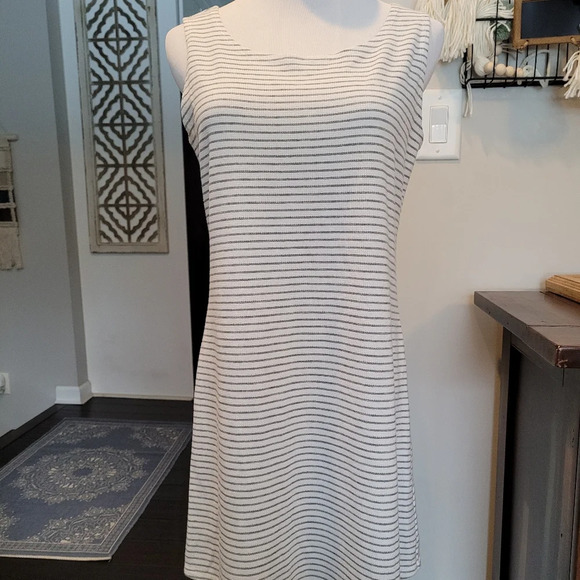 Logo by Lori Goldstein Striped Tank Minidress Tunic Beach Size Medium - Picture 1 of 8